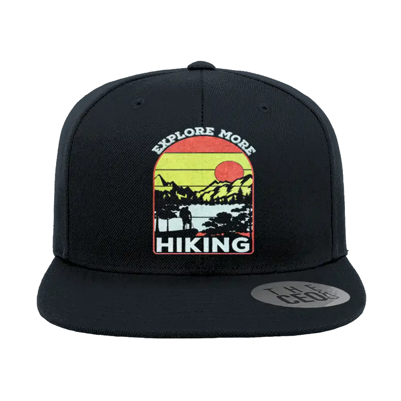 Explore More Hiking Embroidered Flat Bill Cap